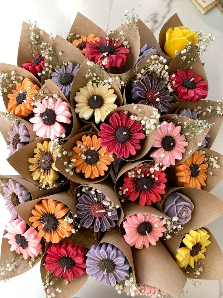 Sunflower candle bouquet