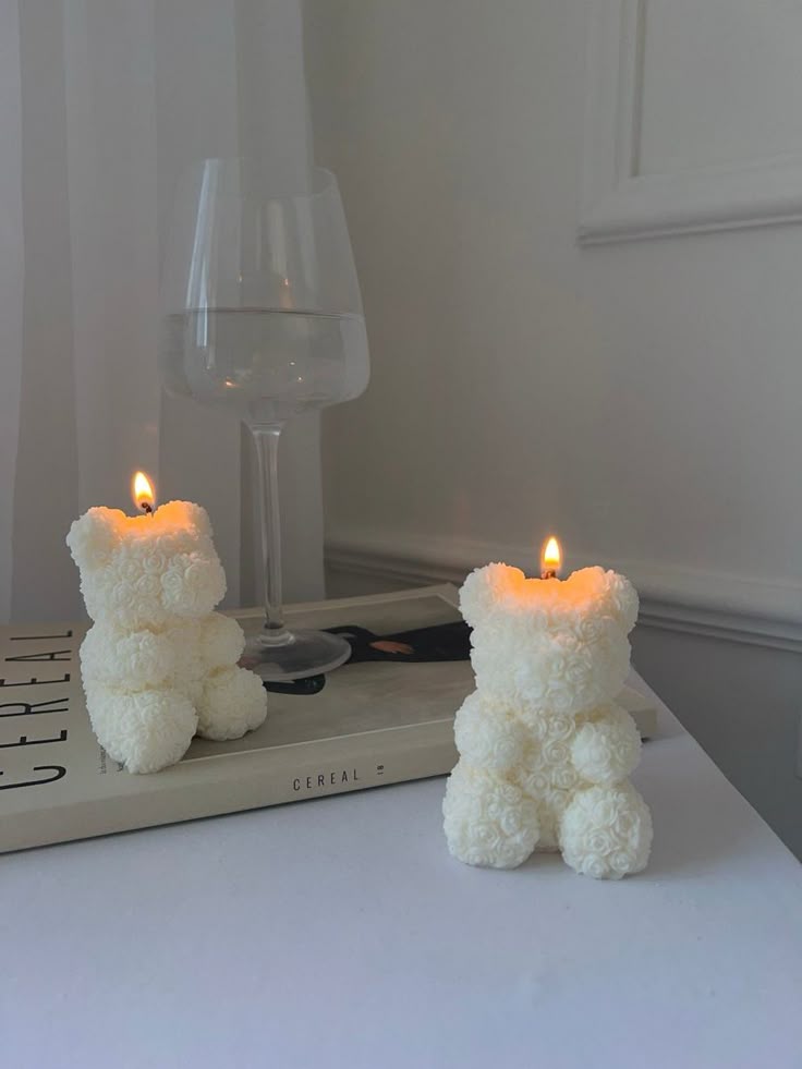 Rose Bear Candle