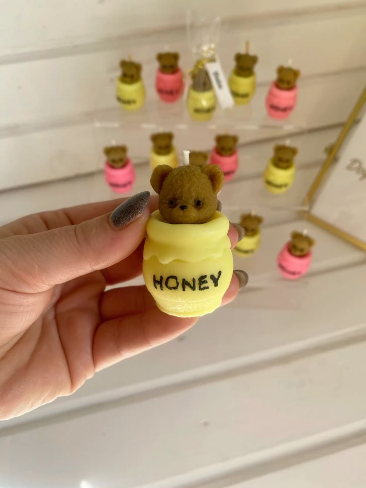 Bear with honeypot candle
