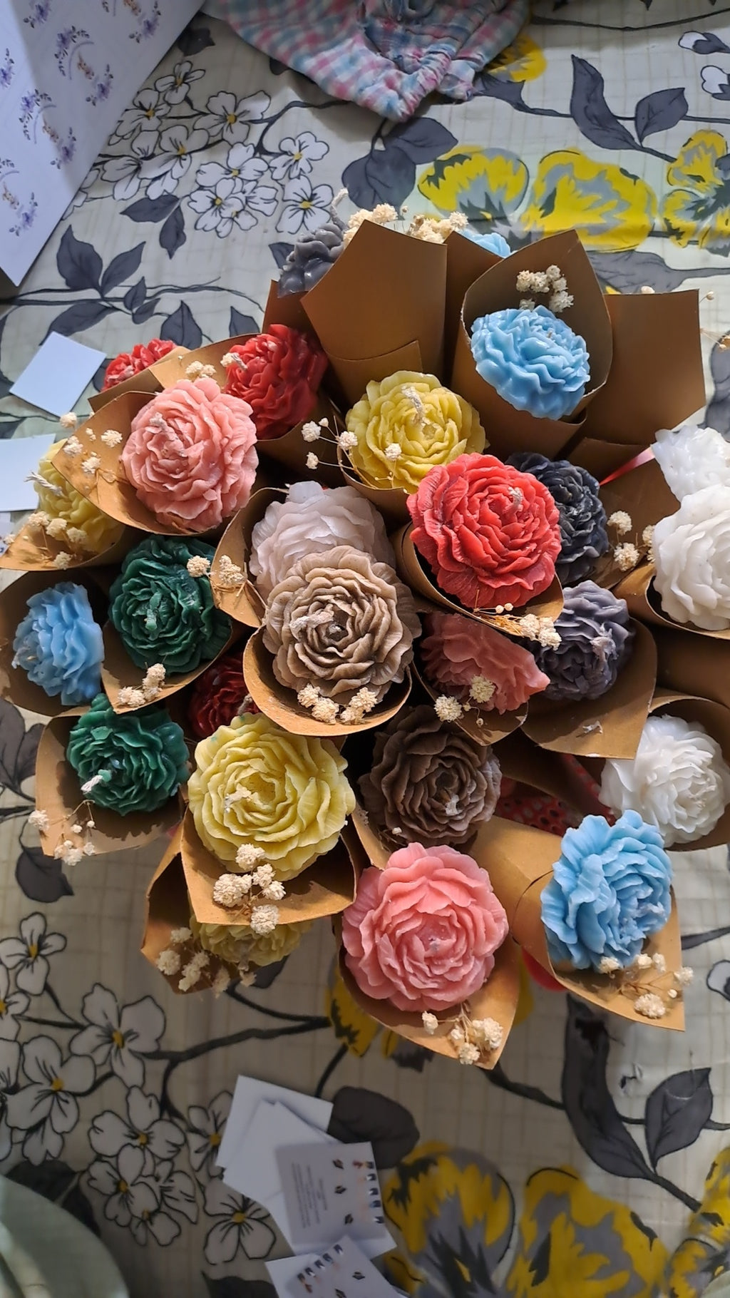 Poney flower candle bouquet