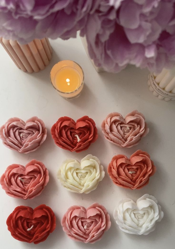 Heart flower candle